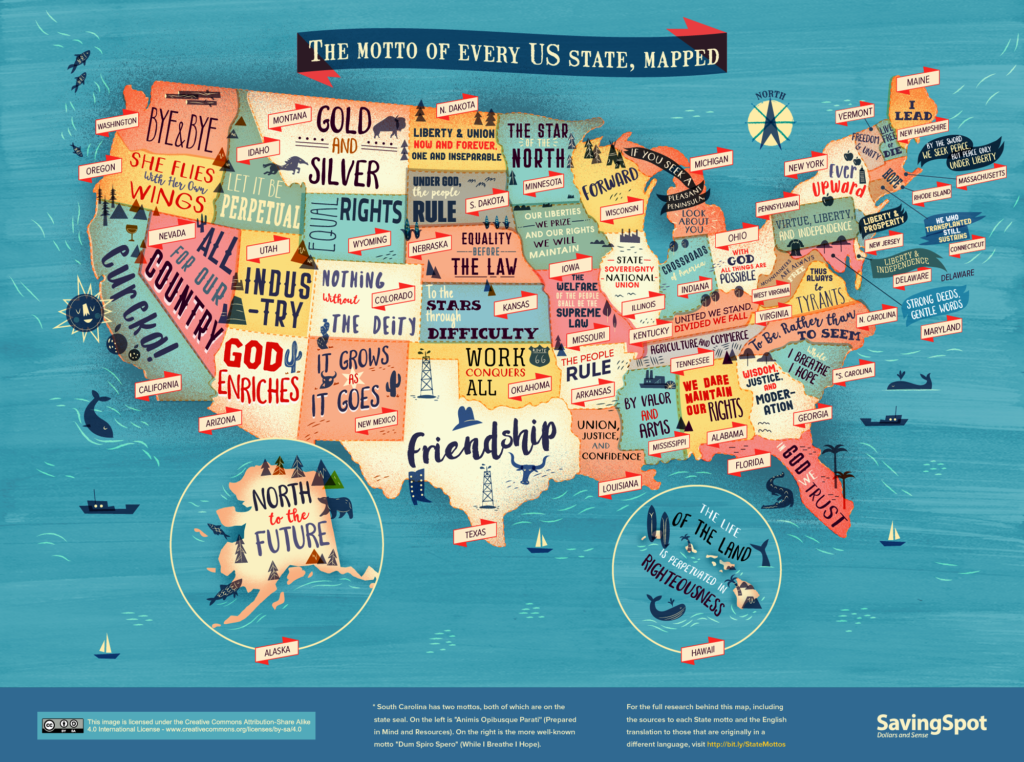 The Motto Of Every Us State Mapped Cashnetusa Blog