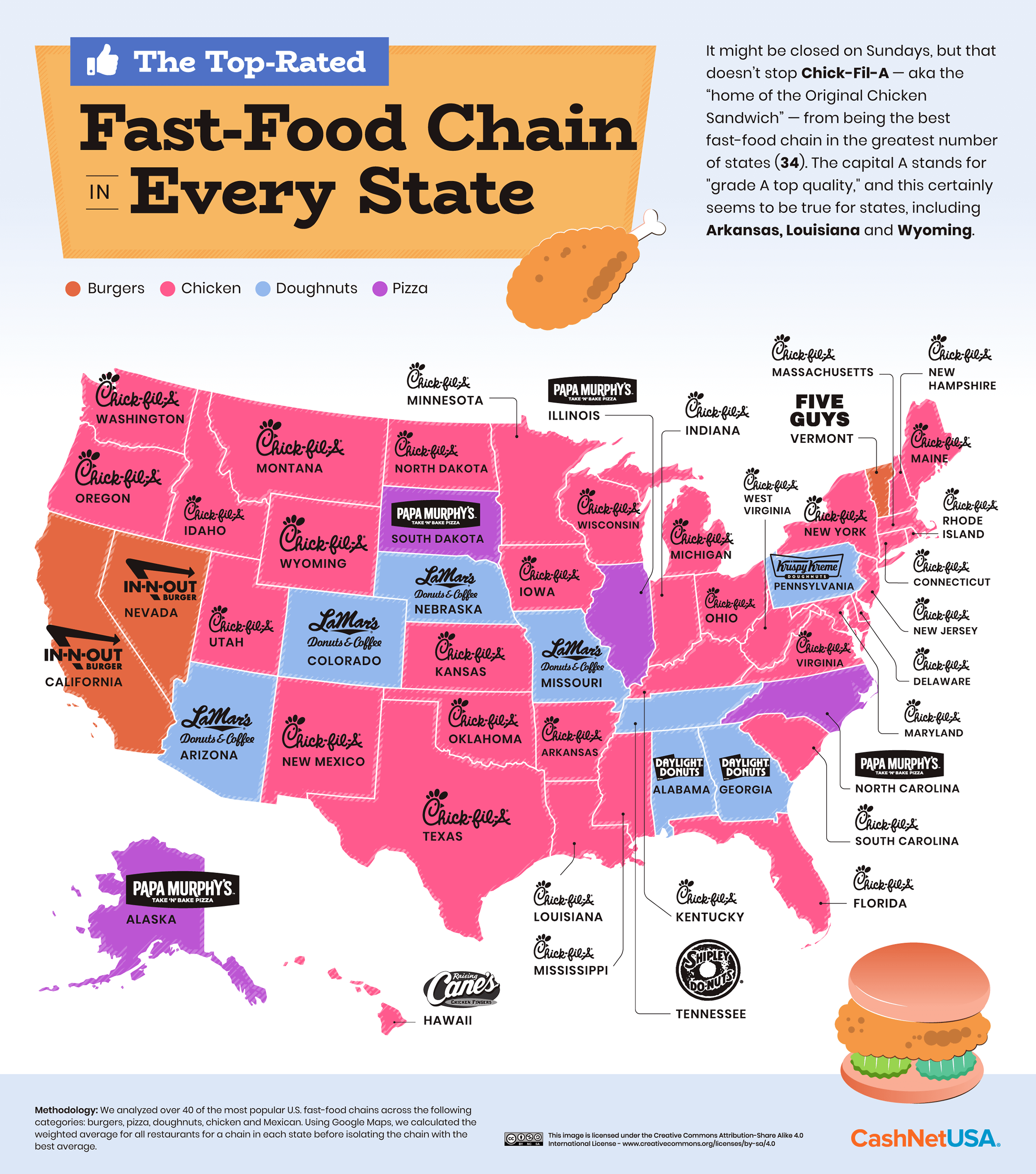01 Top Rated Fast Food Chains US States Map Hi RES 