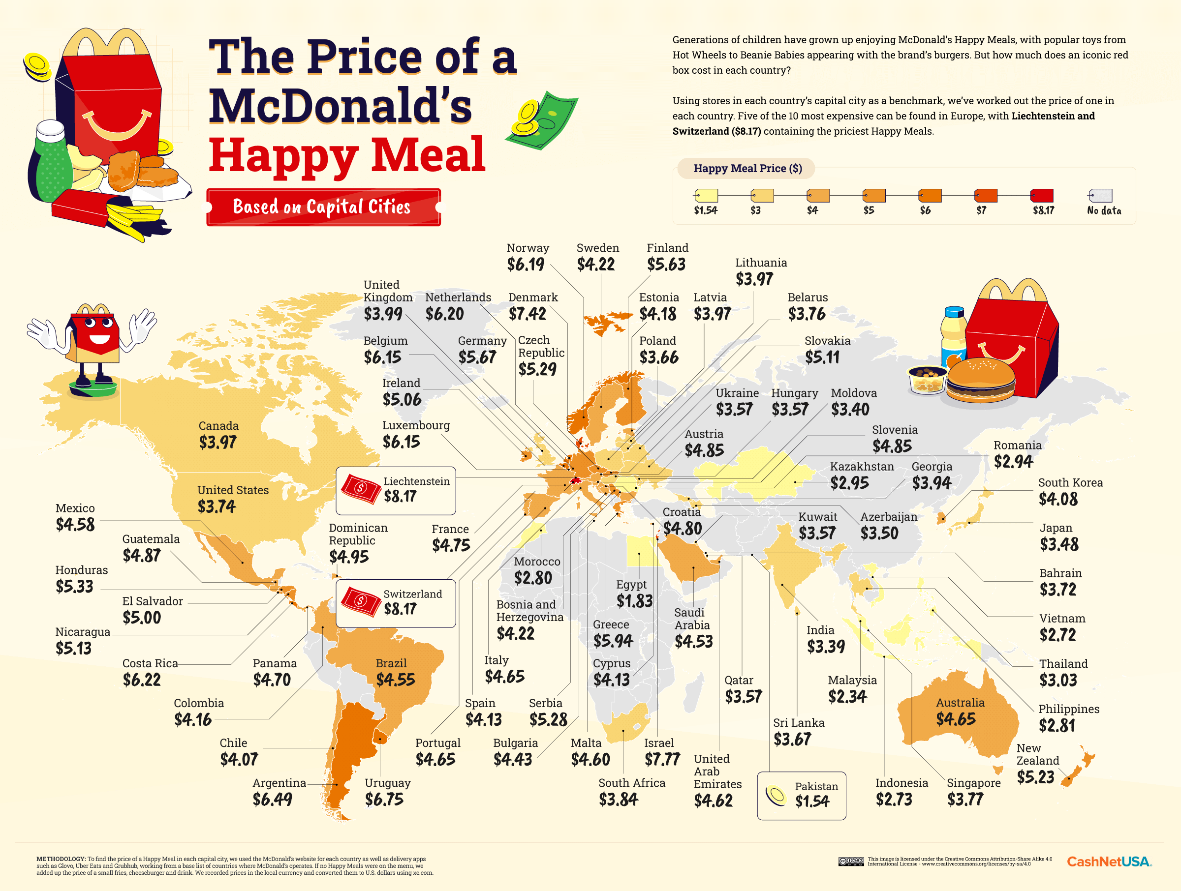 The Price of McDonald's Around the World and America - CashNetUSA Blog